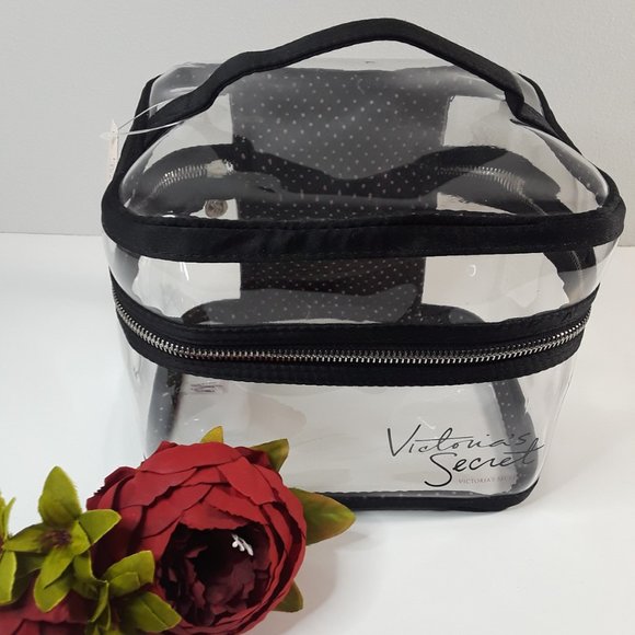 Victoria's Secret 4pc Signature Stripe Train Case - Picture 9 of 9